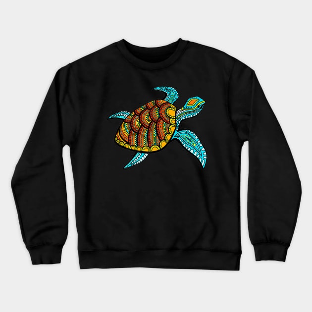 Cute Turtle Sea Turtle Sea Ocean Beach Lover Crewneck Sweatshirt by baggageruptured